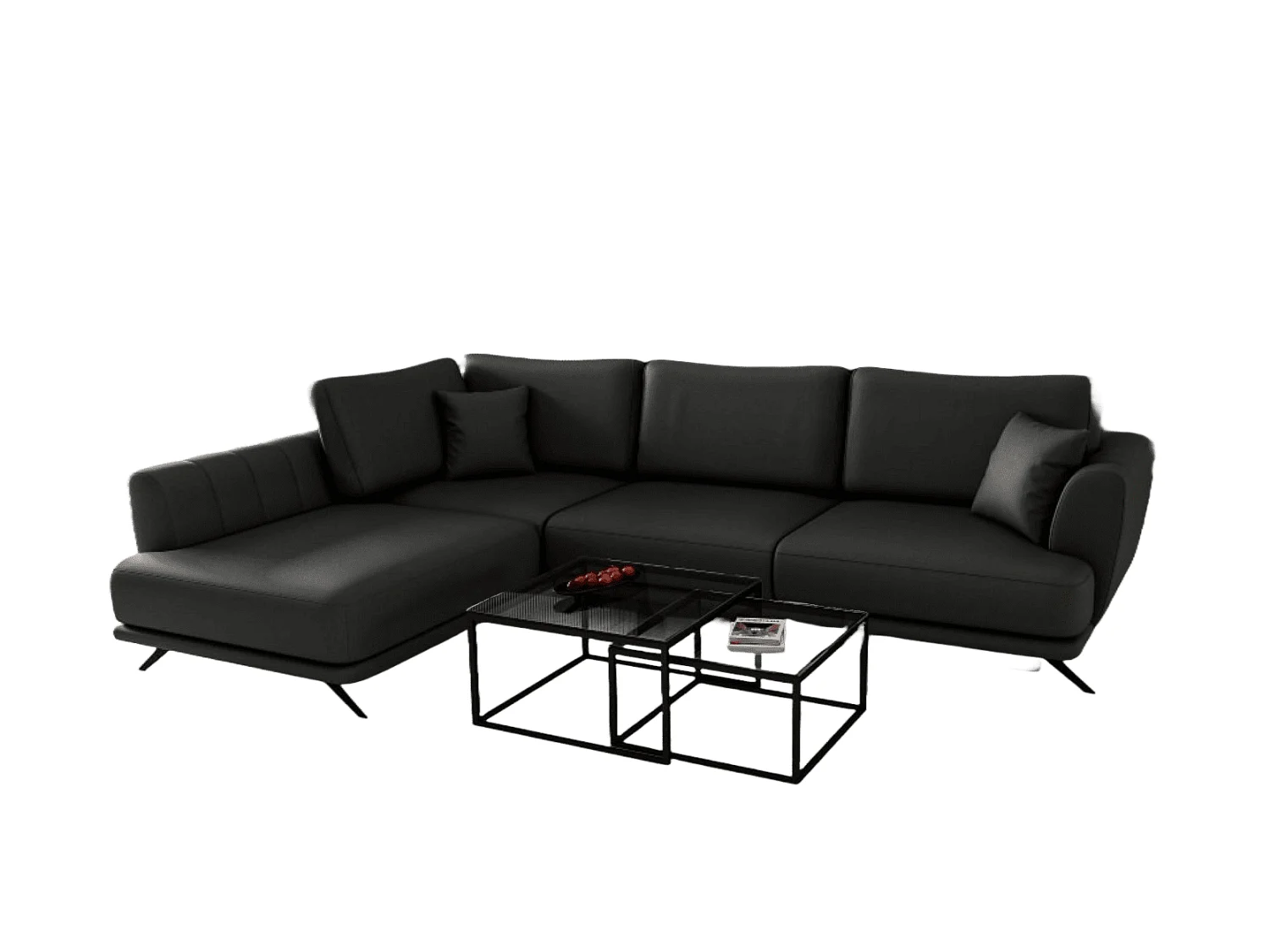 MYHOMELANDO Lagos hoekbank – slaapfunctie en opbergruimte, Softies-stof