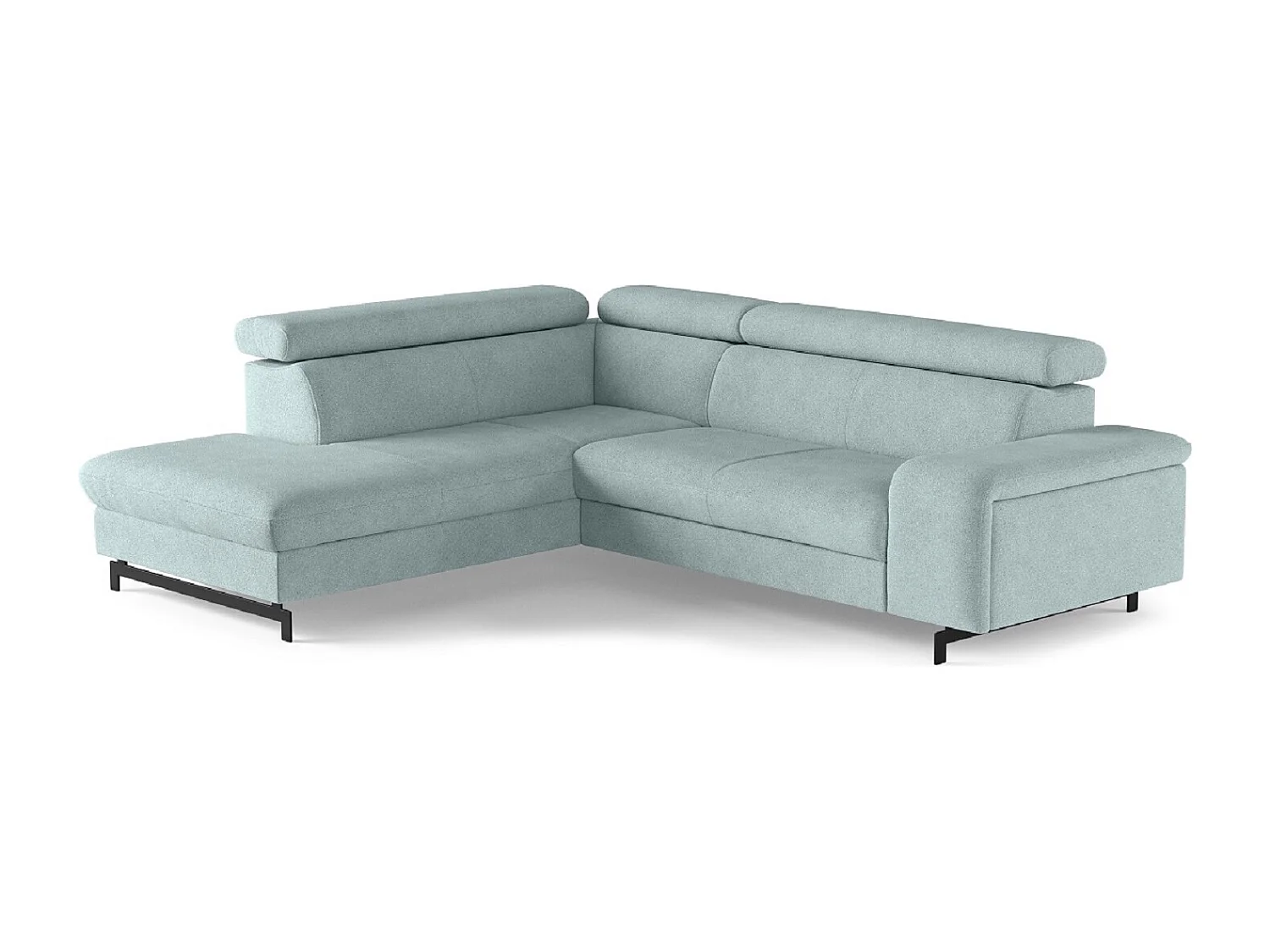 MYHOMELANDO Emma hoekbank – L-vorm met slaapfunctie en opbergruimte, verstelbare hoofdsteunen