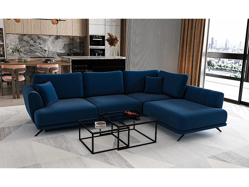 MYHOMELANDO Lagos hoekbank – L-vorm met slaapfunctie en opbergruimte