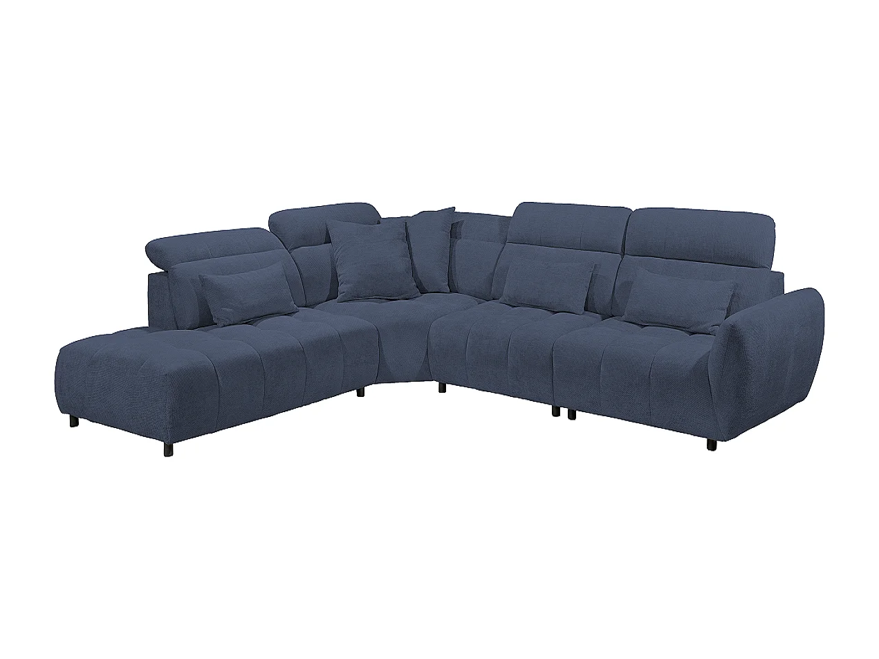 MYHOMELANDO Franklin hoekbank – L-vorm in microvezel-vlakweefsel, nosagvering en 5-voudig verstelbare hoofdsteunen