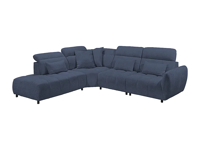 MYHOMELANDO Franklin hoekbank – L-vorm in microvezel-vlakweefsel, nosagvering en 5-voudig verstelbare hoofdsteunen