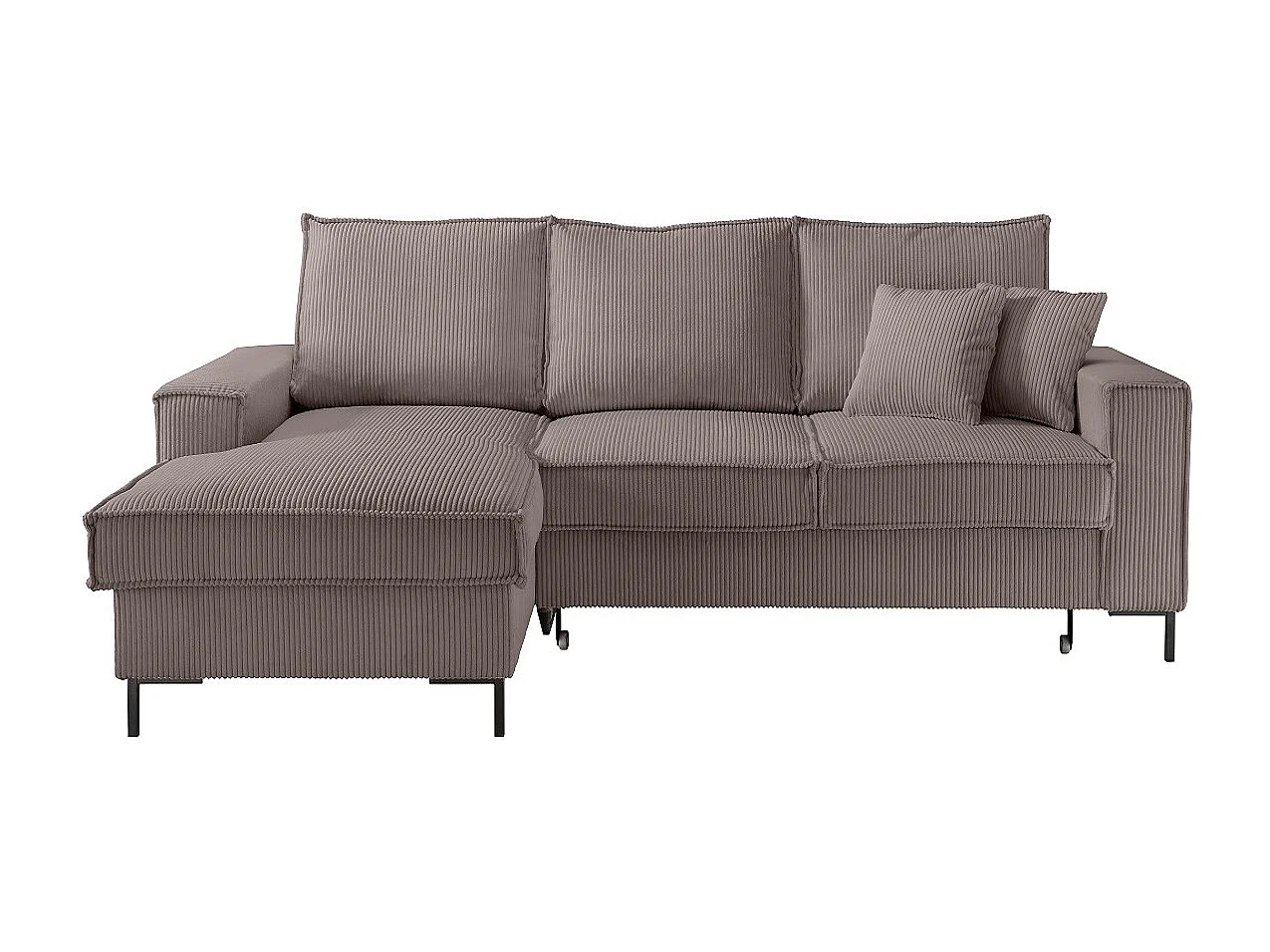 MYHOMELANDO Jerome hoekbank – L-vorm met slaapfunctie en opbergruimte, cordbekleding