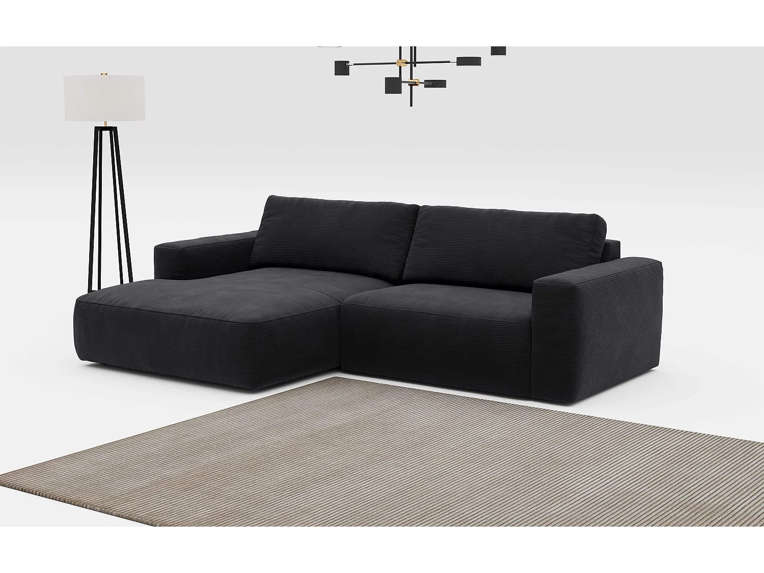 MYHOMELANDO hoekbank Lasso – L-vorm in cord, 3-zits