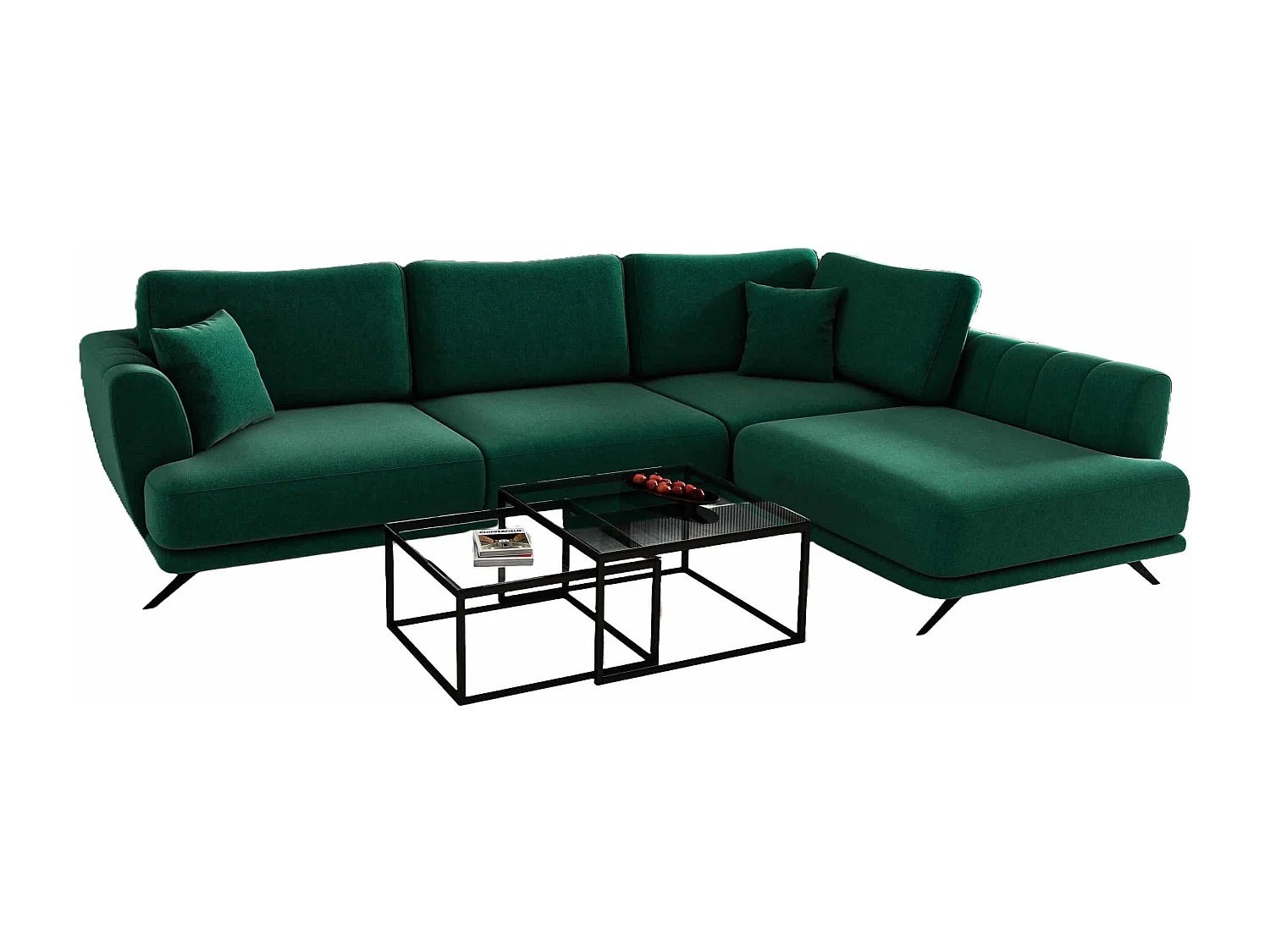 MYHOMELANDO Lagos hoekbank – L-vorm met slaapfunctie en opbergruimte