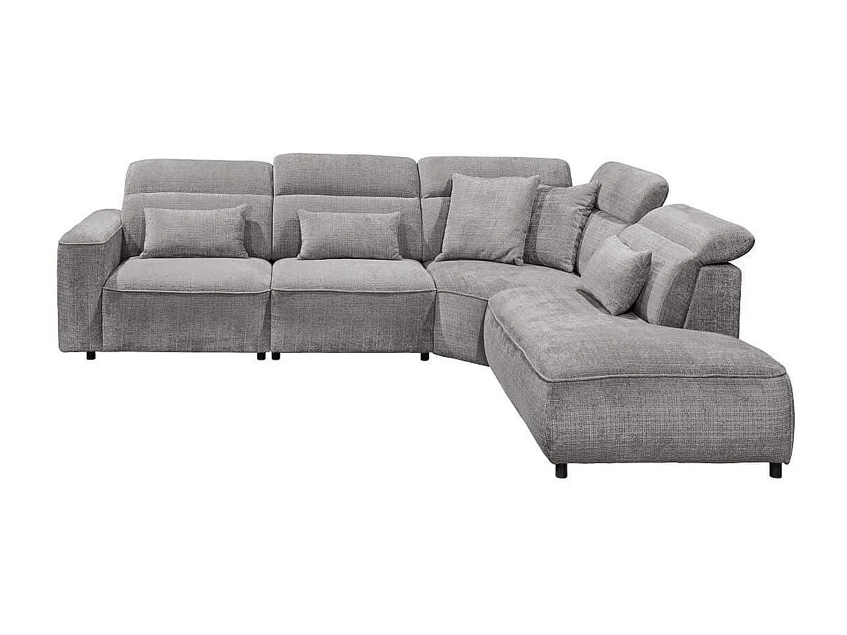 MYHOMELANDO Mansfield hoekbank – L-vorm met 5-voudig verstelbare hoofdsteunen, microvezel-chenille