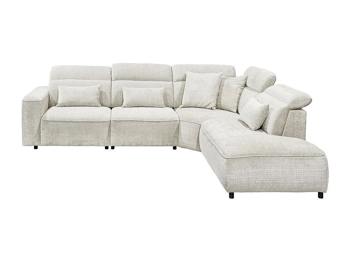 MYHOMELANDO Mansfield canapé d’angle – forme en L avec appuie-têtes réglables sur 5 positions, microfibre chenille