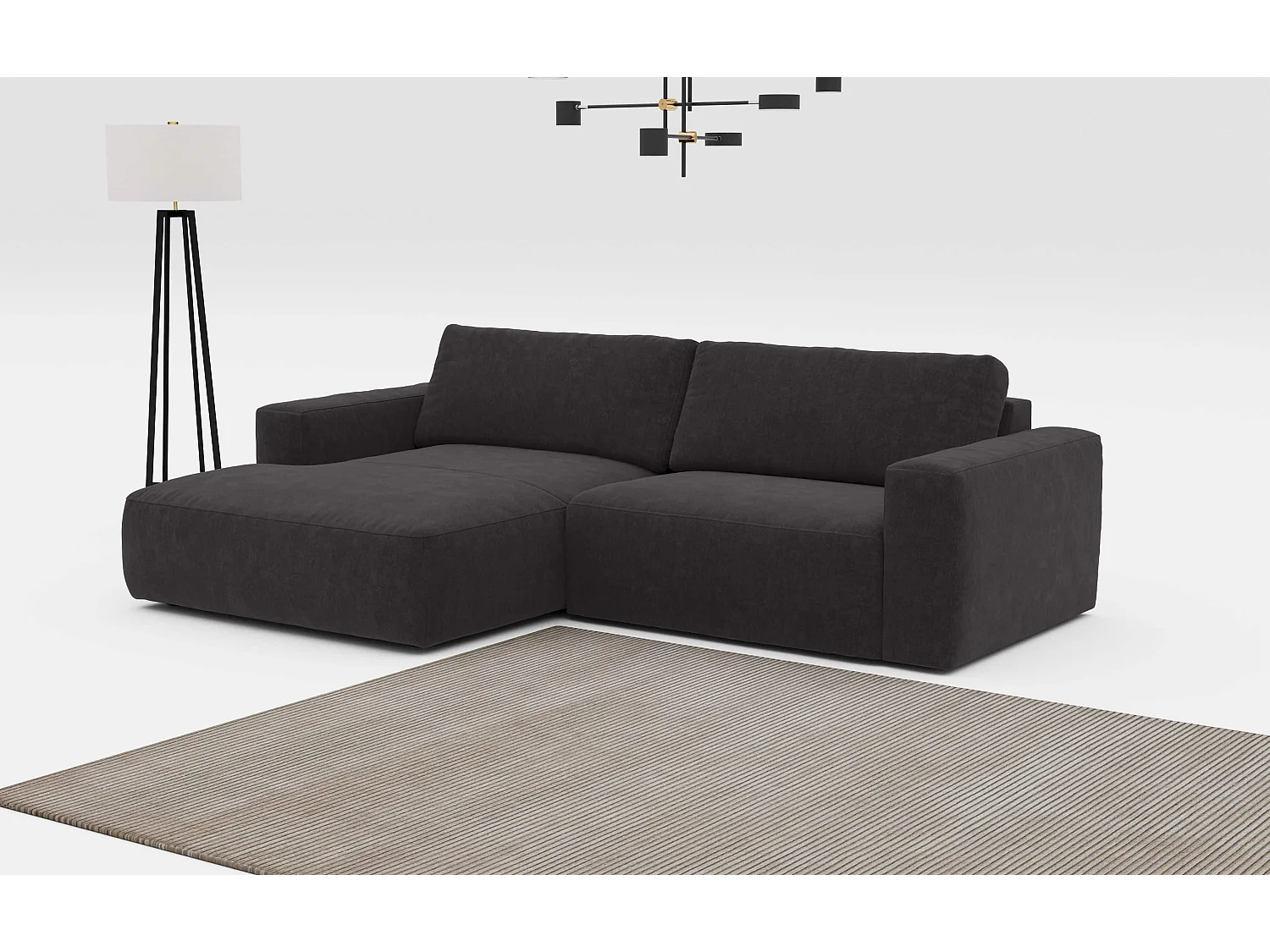 MYHOMELANDO hoekbank Lasso – L-vorm met waterafstotende stof, 3-zits