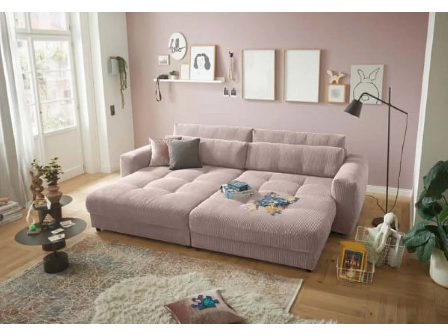 MYHOMELANDO Barura XXL loveseat – 2-zits Big Sofa in cordstof