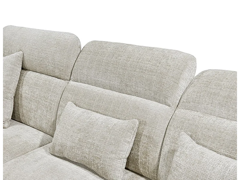 MYHOMELANDO Mansfield canapé d’angle – forme en L avec appuie-têtes réglables sur 5 positions, microfibre chenille