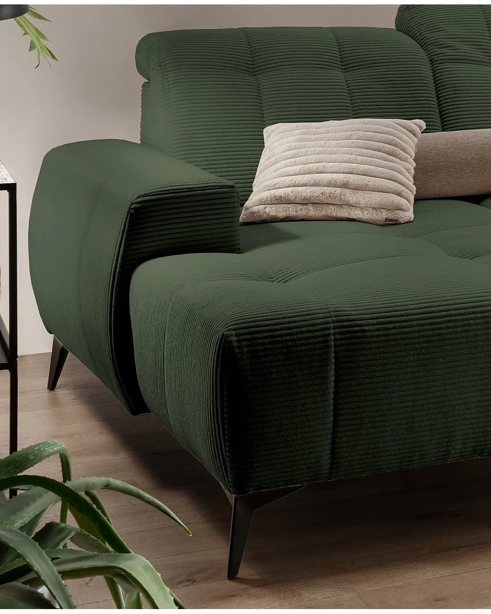 MYHOMELANDO Summer woonlandschap – U-vorm in brede cord met elektrische relaxfunctie