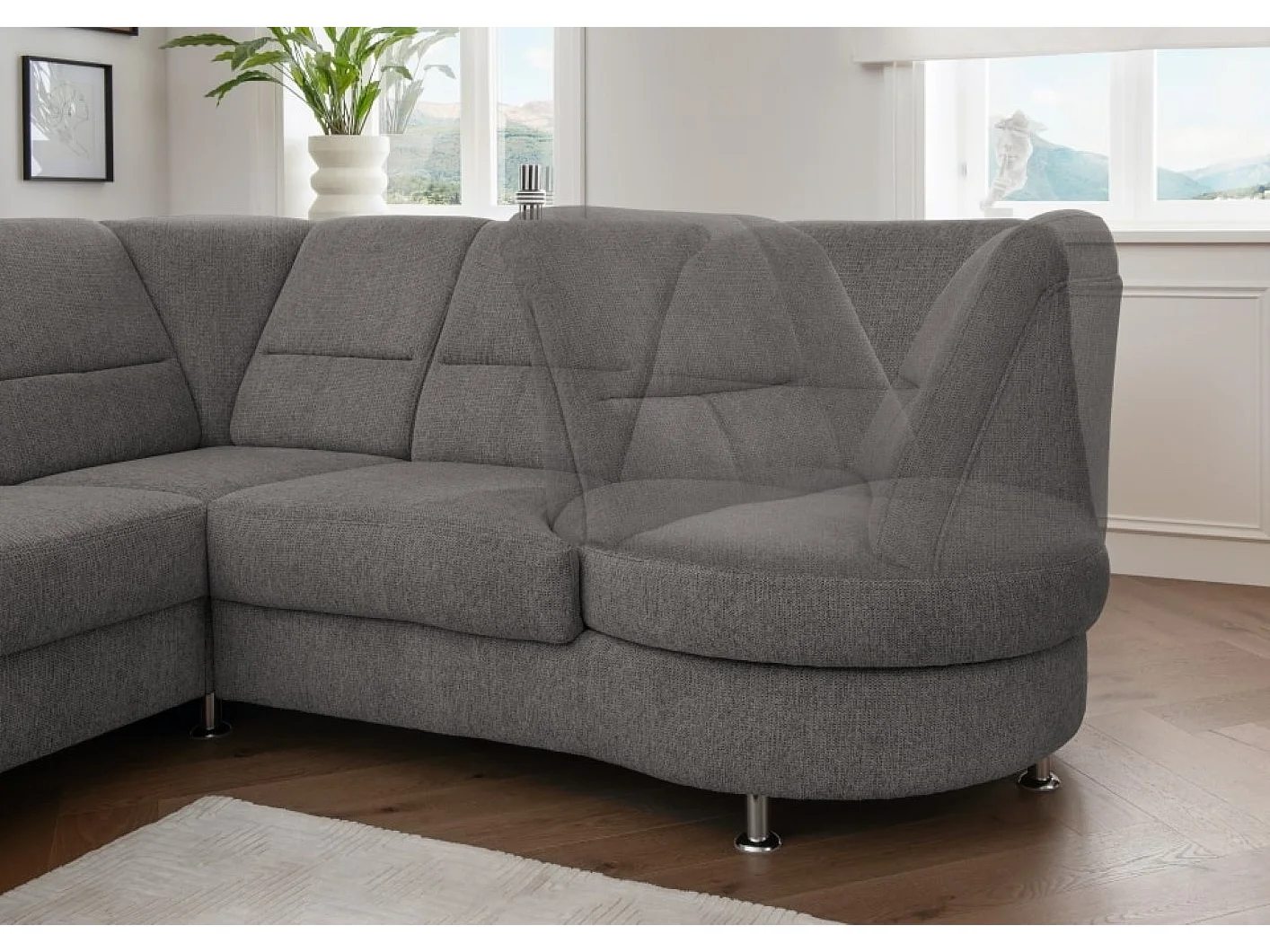 MYHOMELANDO Paris II hoekbank – L-vorm met elektrische relaxfunctie en draaifauteuil