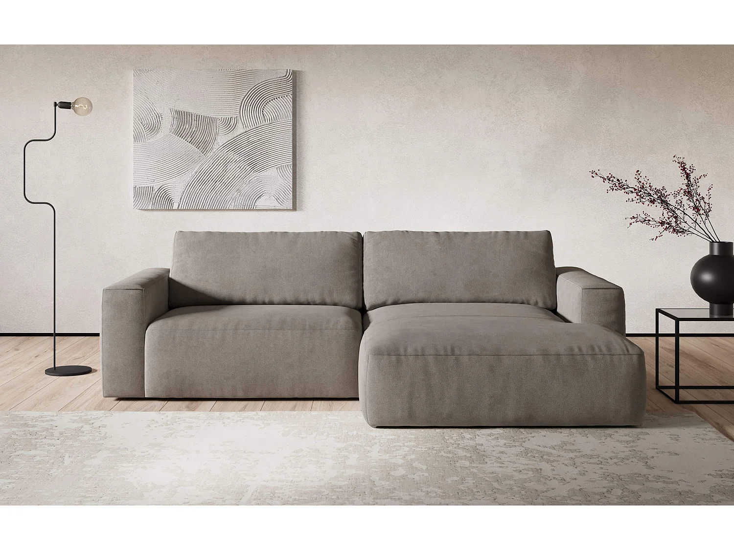 MYHOMELANDO hoekbank Lasso – L-vorm met waterafstotende stof, 3-zits