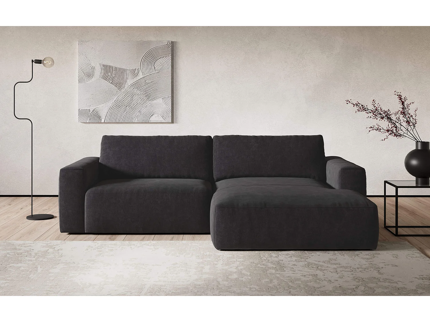 MYHOMELANDO hoekbank Lasso – L-vorm met waterafstotende stof, 3-zits