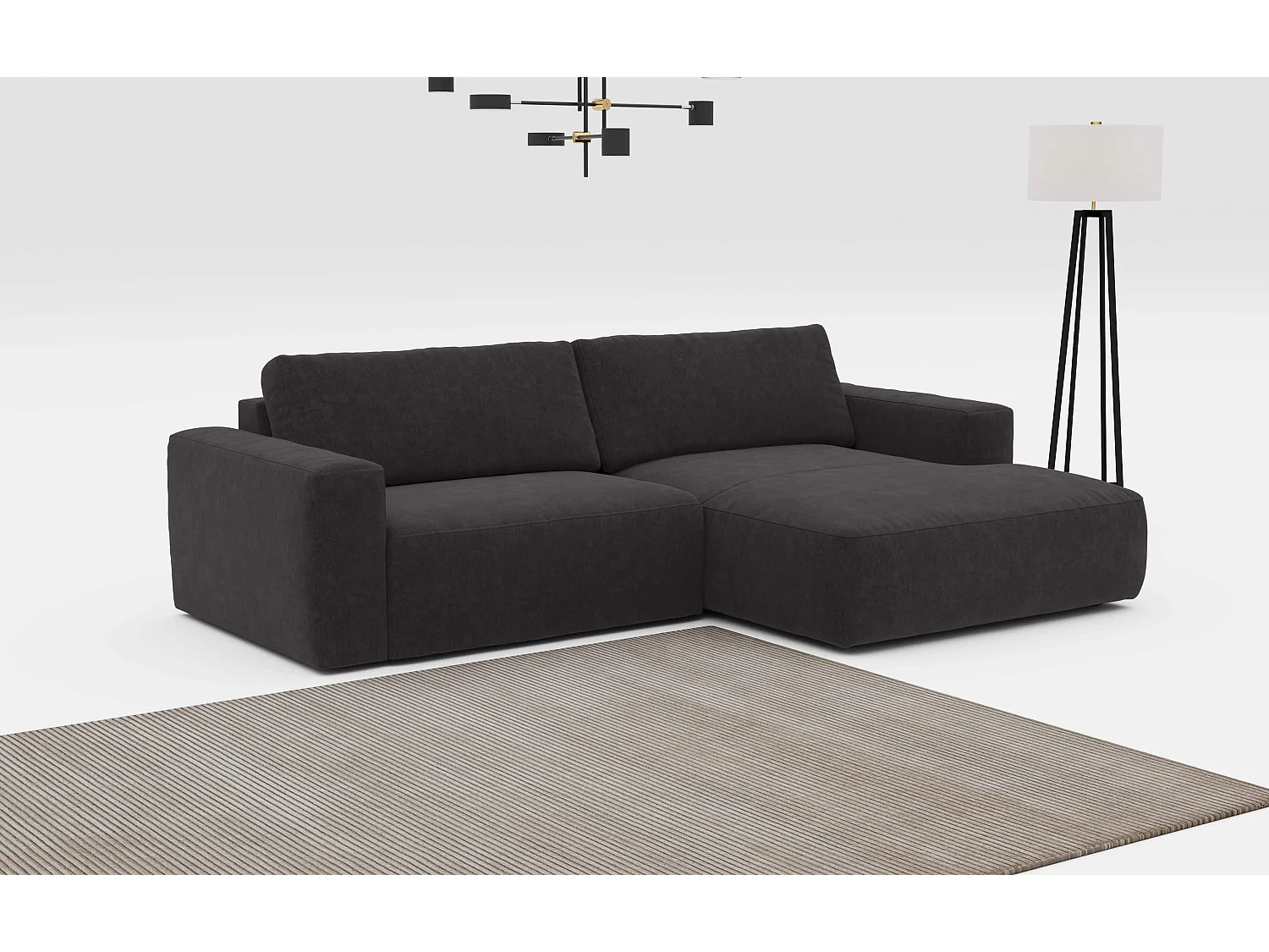 MYHOMELANDO hoekbank Lasso – L-vorm met waterafstotende stof, 3-zits