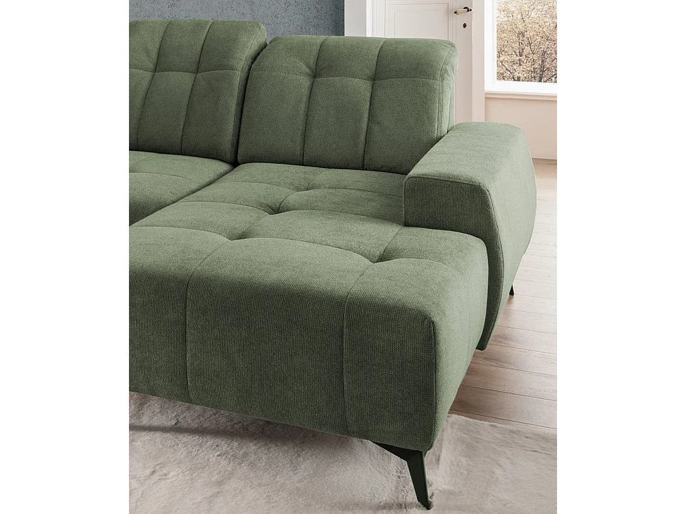 MYHOMELANDO Summer canapé panoramique – forme en U en tissu Coroni avec fonction relax électrique