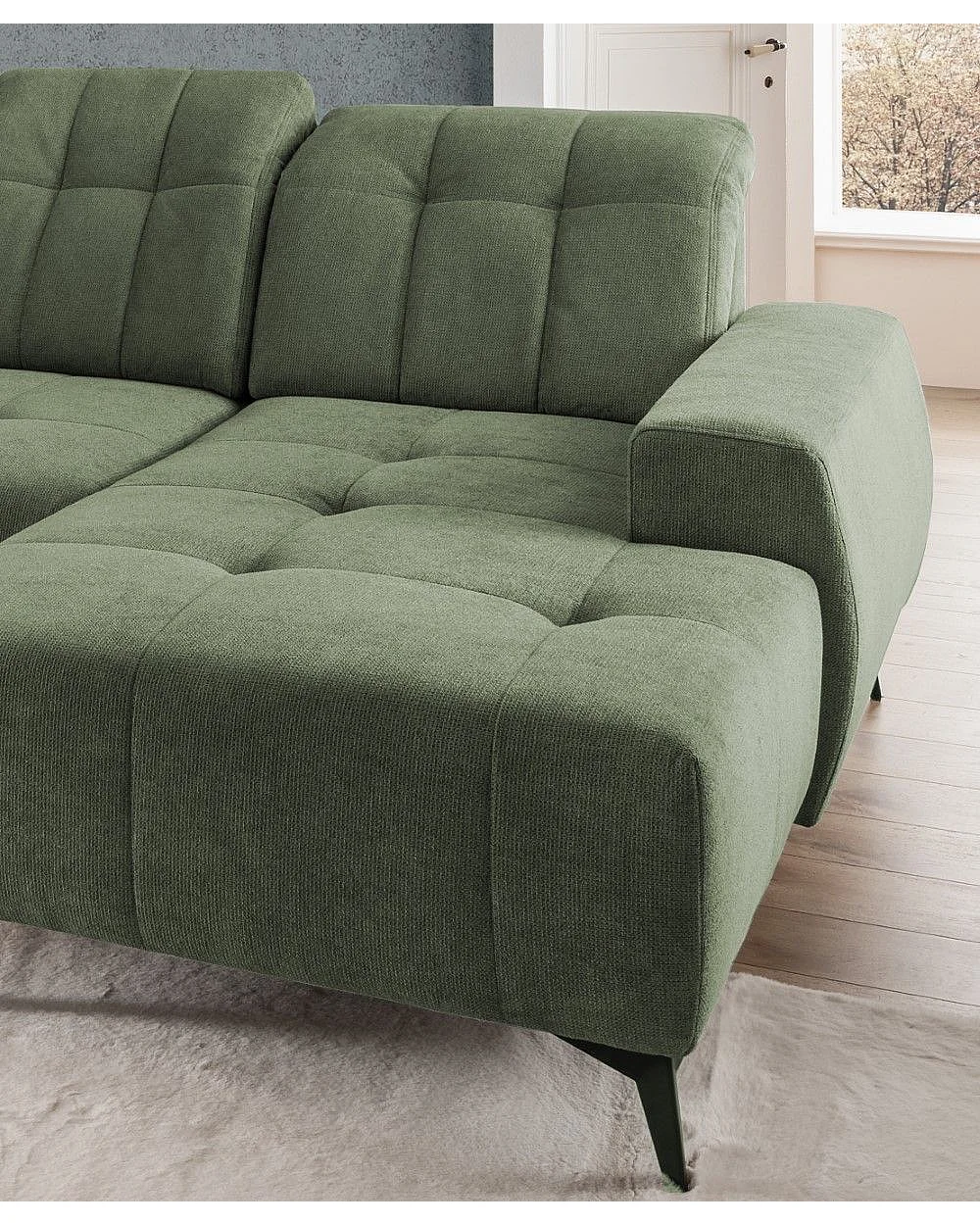 MYHOMELANDO Summer woonlandschap – U-vorm in Coroni-stof met elektrische relaxfunctie