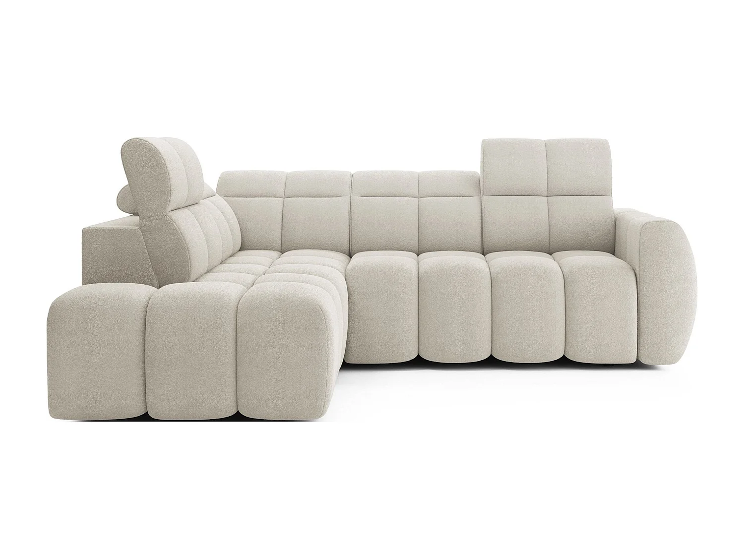 MYHOMELANDO Falconn canapé d’angle – forme en L avec avance électrique de l’assise, coffre de rangement et appuie-têtes réglables