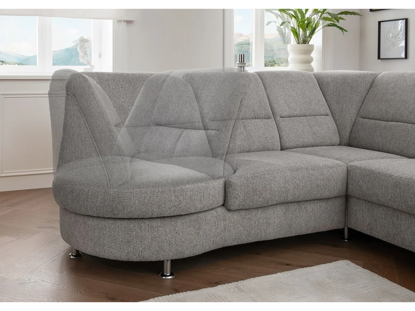 MYHOMELANDO Paris II hoekbank – L-vorm met elektrische relaxfunctie en draaifauteuil