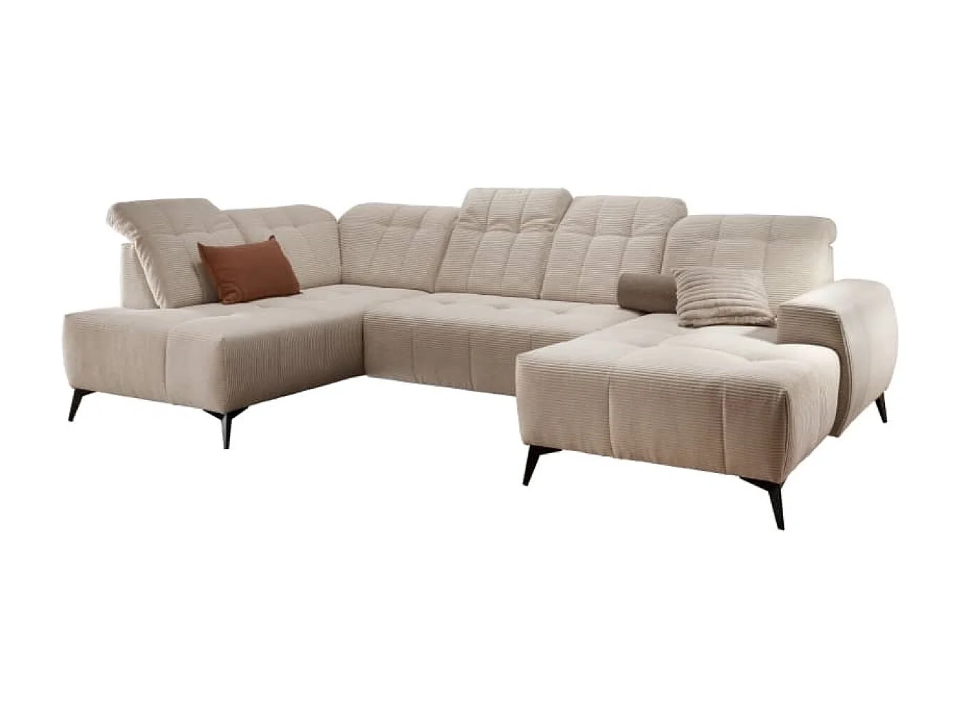 MYHOMELANDO Summer woonlandschap – U-vorm in brede cord met elektrische relaxfunctie