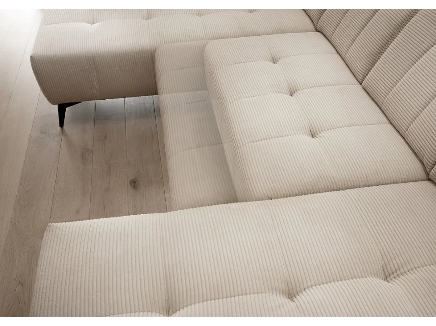 MYHOMELANDO Summer woonlandschap – U-vorm in brede cord met elektrische relaxfunctie