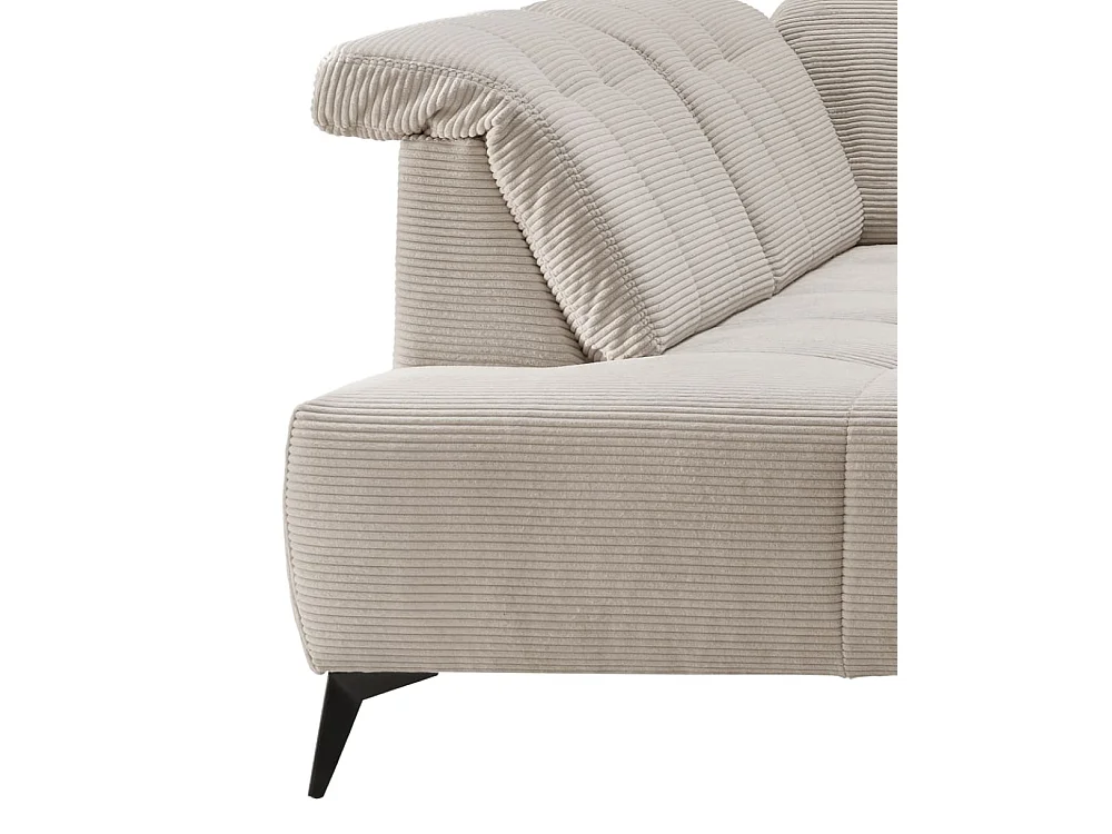 MYHOMELANDO Summer canapé panoramique – forme en U en velours côtelé large avec fonction relax électrique