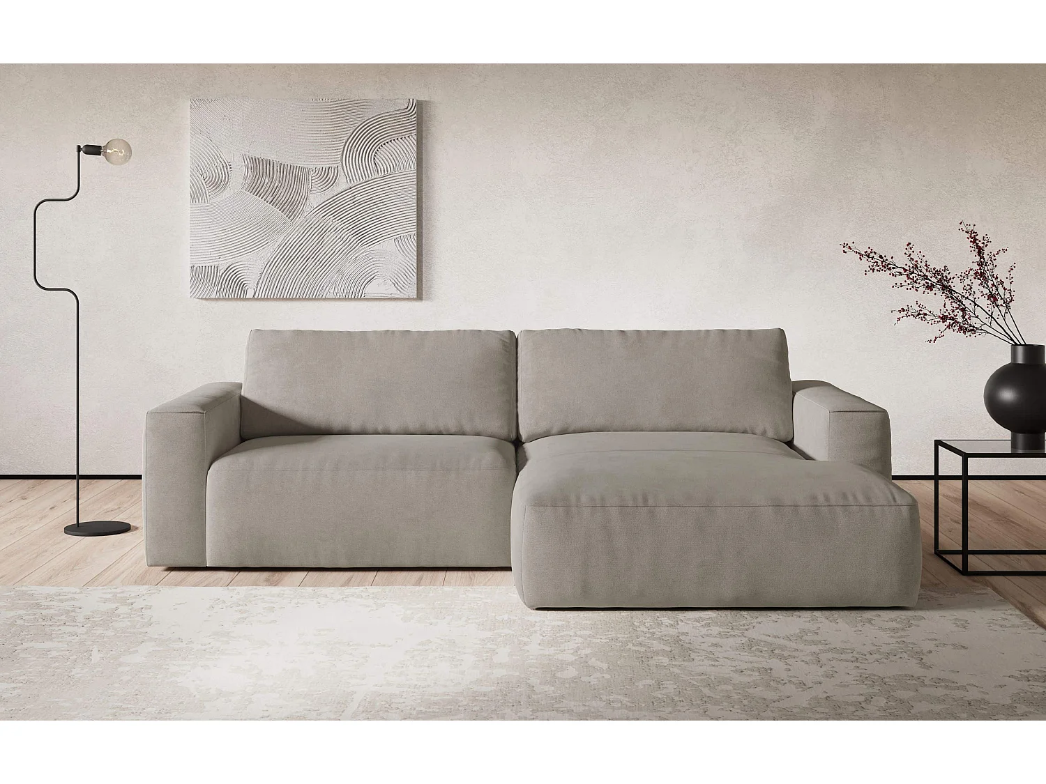 MYHOMELANDO hoekbank Lasso – L-vorm met waterafstotende stof, 3-zits