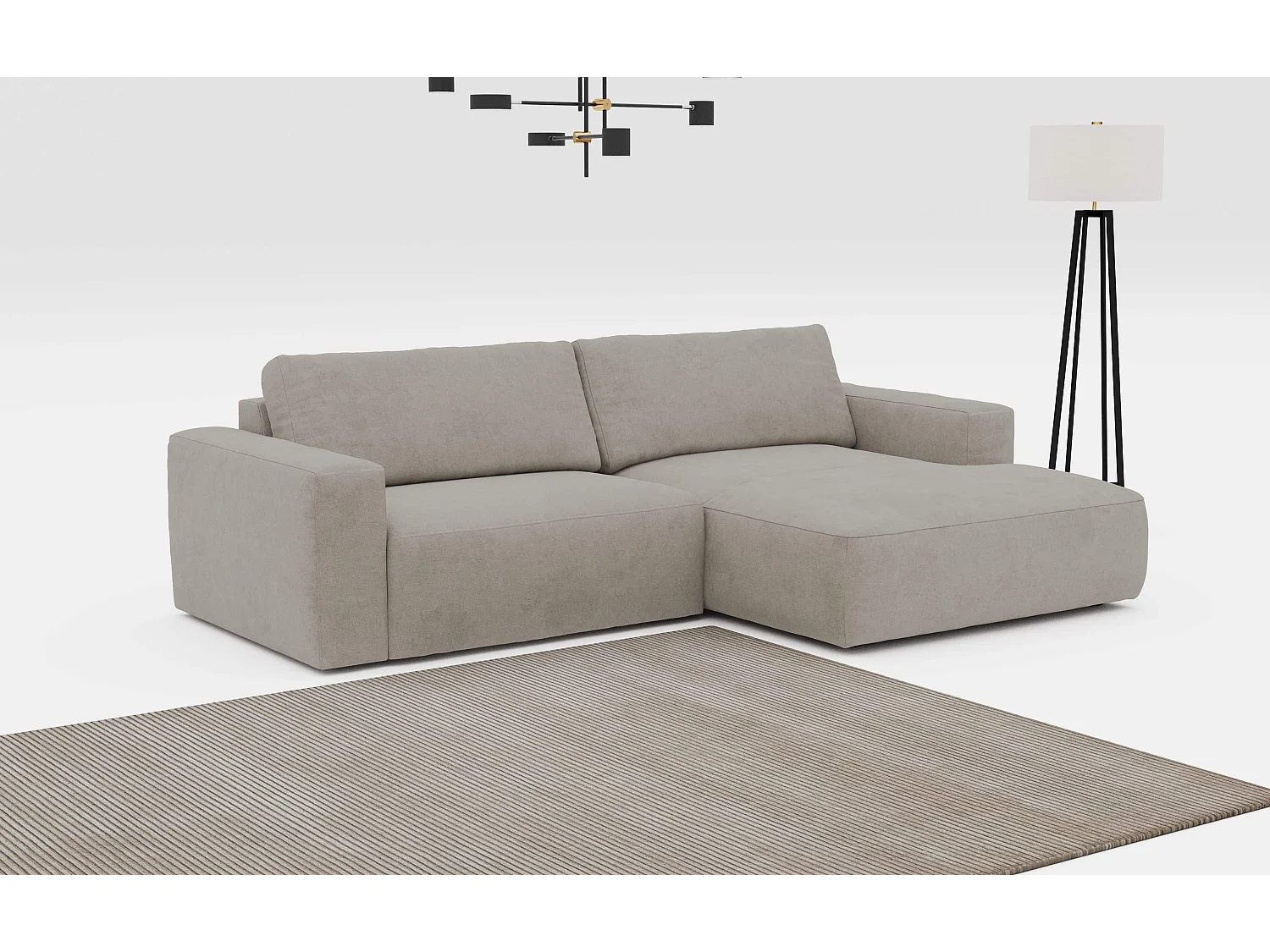 MYHOMELANDO hoekbank Lasso – L-vorm met waterafstotende stof, 3-zits