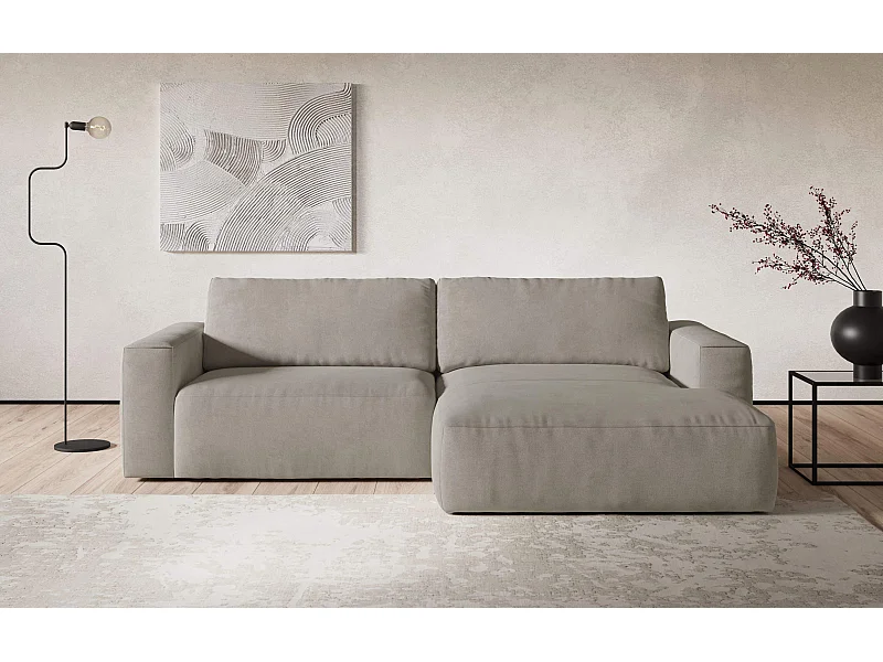 MYHOMELANDO canapé d’angle Lasso – forme en L avec tissu déperlant, 3 places