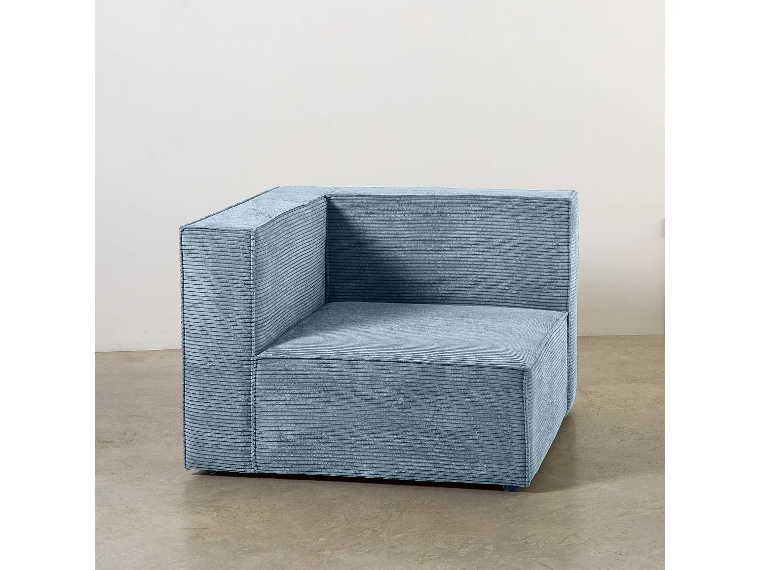 Sofa 2 plazas Chaiselongue tapizado pana azúl cornish