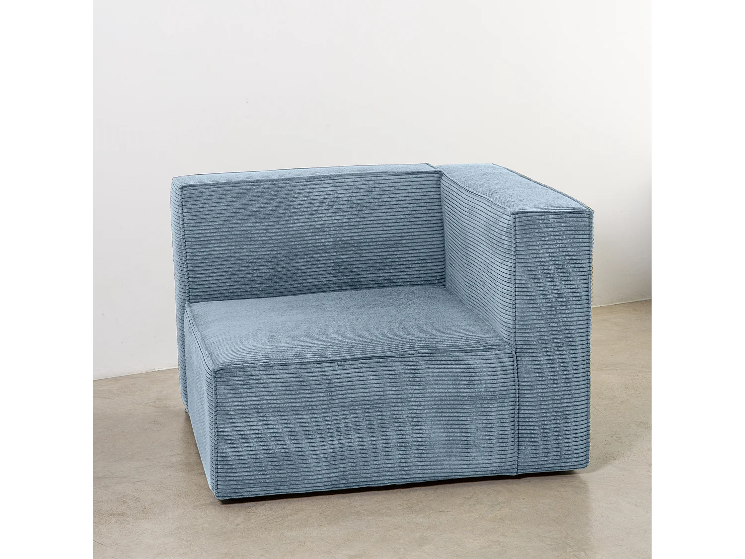 Sofa 2 plazas Chaiselongue tapizado pana azúl cornish