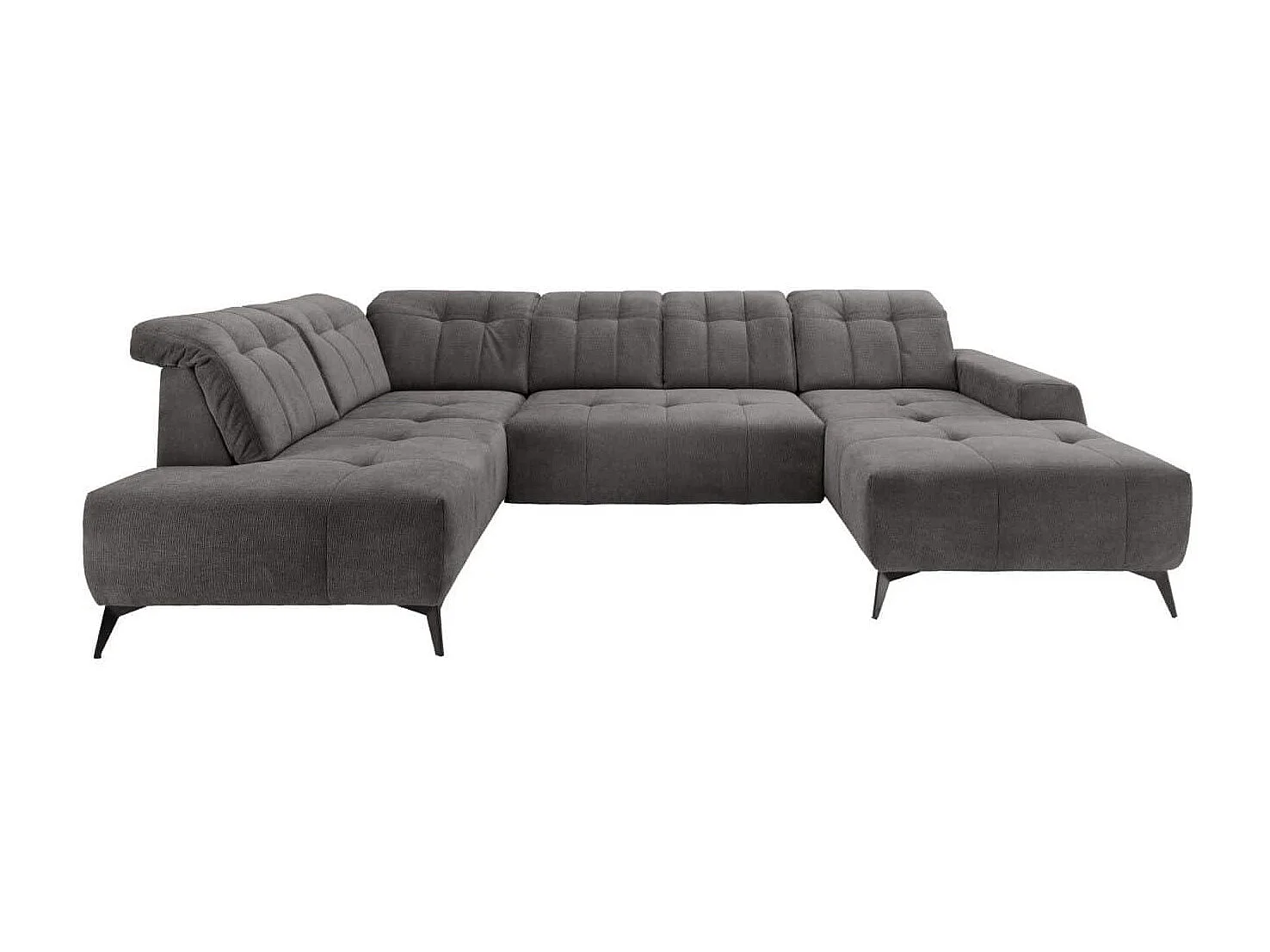 MYHOMELANDO Summer canapé panoramique – forme en U en tissu Coroni avec fonction relax électrique