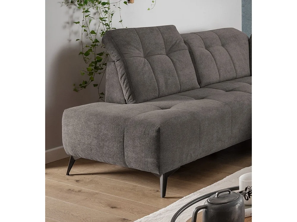 MYHOMELANDO Summer canapé panoramique – forme en U en tissu Coroni avec fonction relax électrique