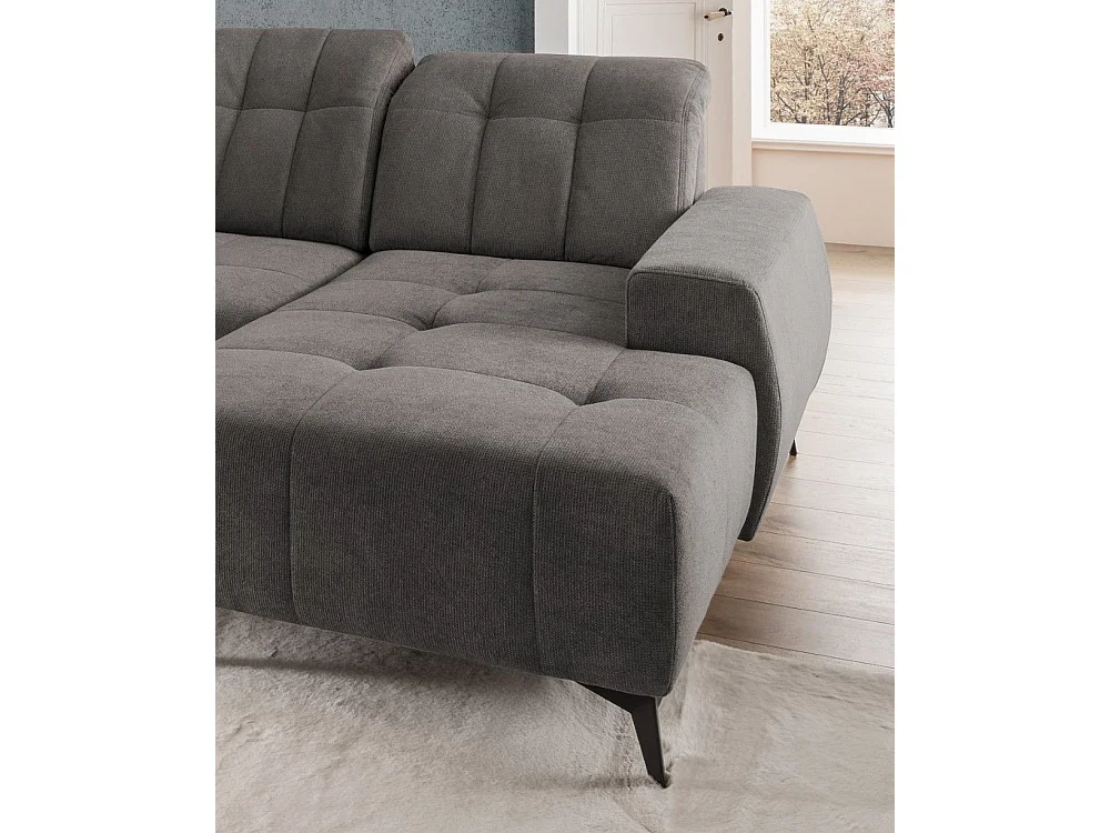 MYHOMELANDO Summer canapé panoramique – forme en U en tissu Coroni avec fonction relax électrique