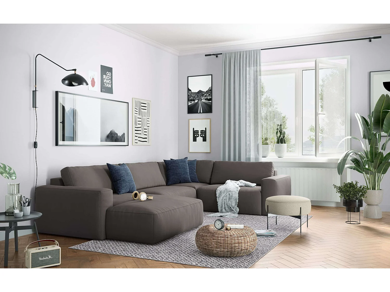 MYHOMELANDO Lasso woonlandschap – U-vorm, Campsbay-stof