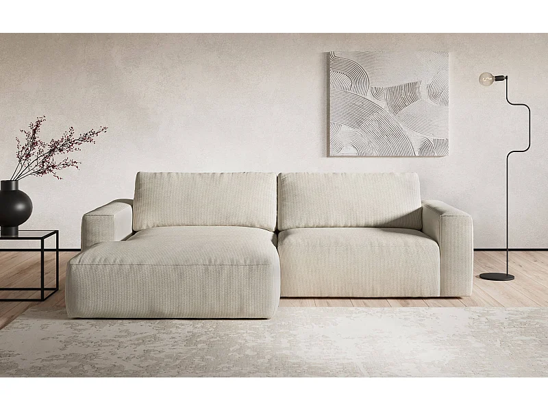 MYHOMELANDO hoekbank Lasso – L-vorm in cord, 3-zits