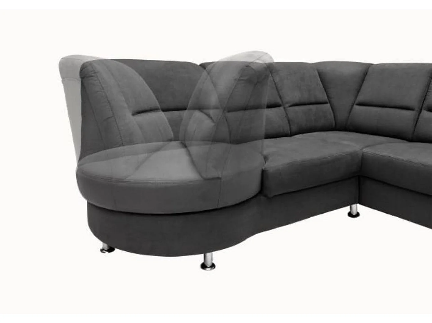 MYHOMELANDO Paris II hoekbank – L-vorm met elektrische relaxfunctie en draaifauteuil