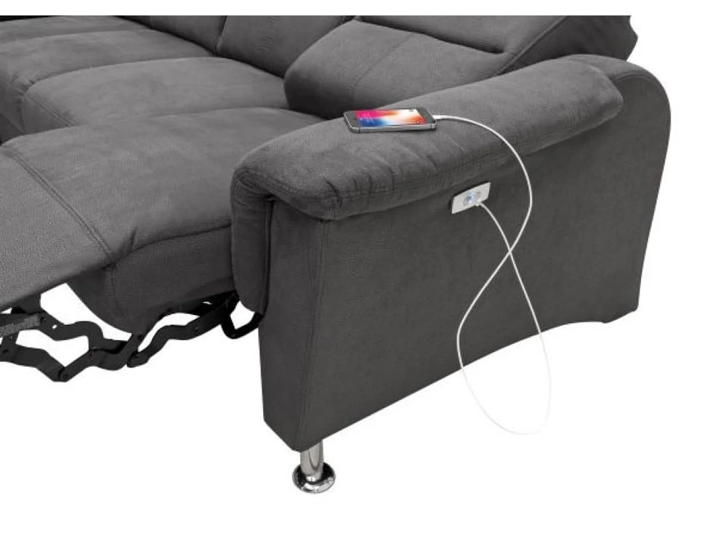 MYHOMELANDO Paris II hoekbank – L-vorm met elektrische relaxfunctie en draaifauteuil