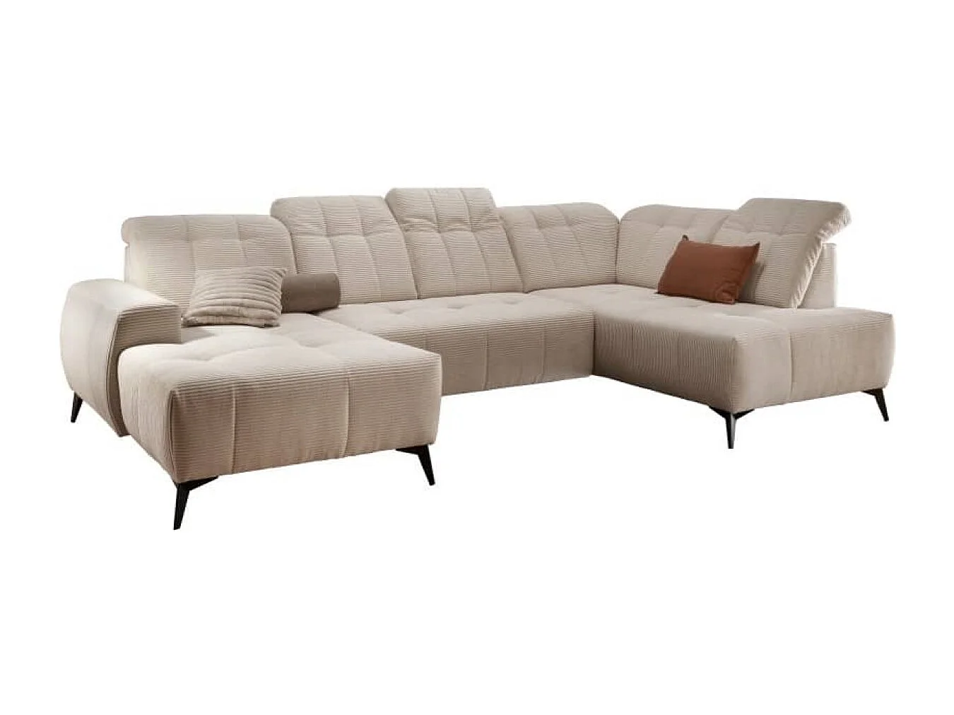 MYHOMELANDO Summer woonlandschap – U-vorm in brede cord met elektrische relaxfunctie