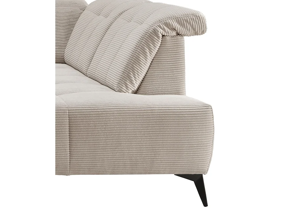 MYHOMELANDO Summer canapé panoramique – forme en U en velours côtelé large avec fonction relax électrique