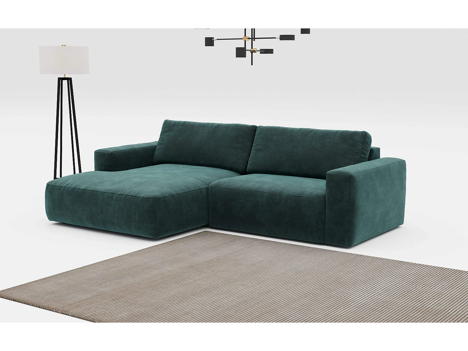 MYHOMELANDO hoekbank Lasso – L-vorm in cord, 3-zits