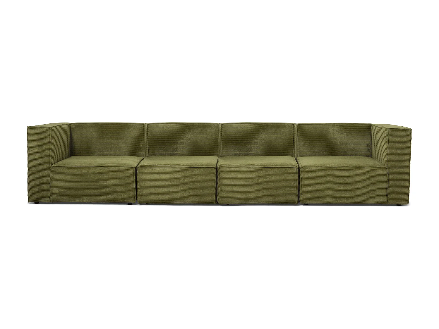 Sofa 4 plazas Chaiselongue tapizado pana verde