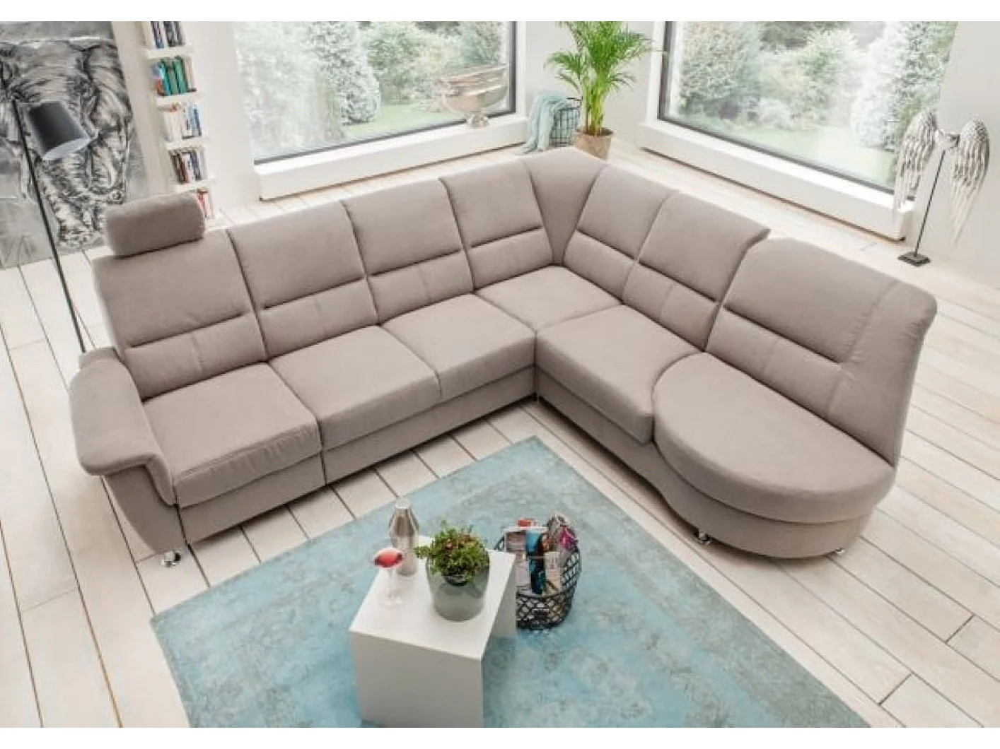 MYHOMELANDO Paris II hoekbank – L-vorm met elektrische relaxfunctie en draaifauteuil