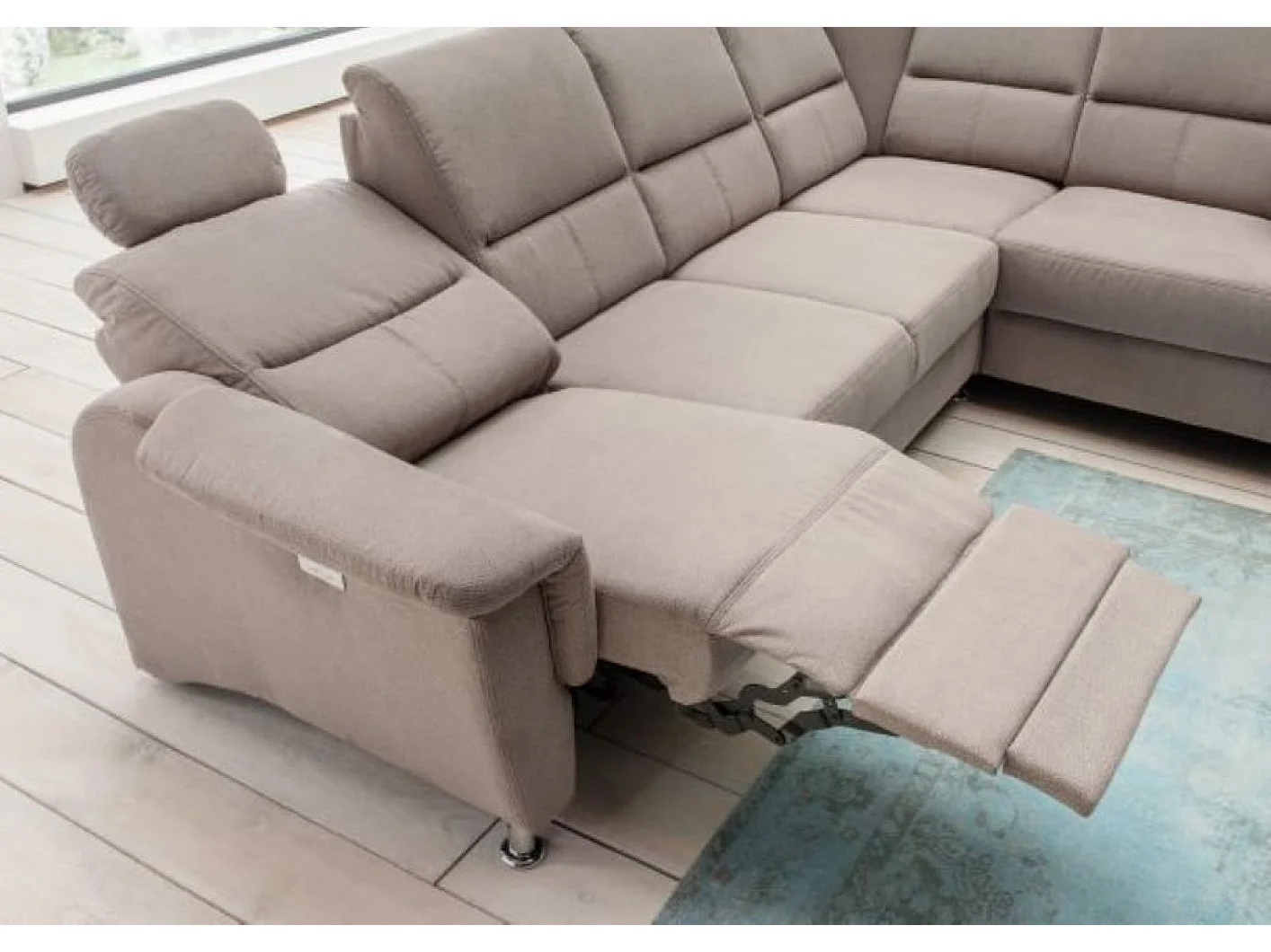 MYHOMELANDO Paris II hoekbank – L-vorm met elektrische relaxfunctie en draaifauteuil