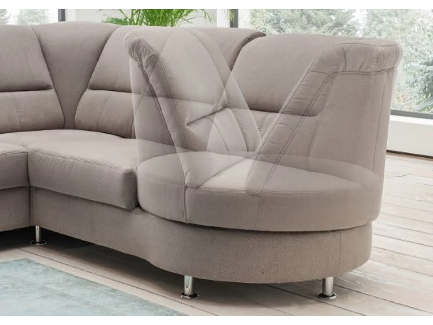 MYHOMELANDO Paris II hoekbank – L-vorm met elektrische relaxfunctie en draaifauteuil