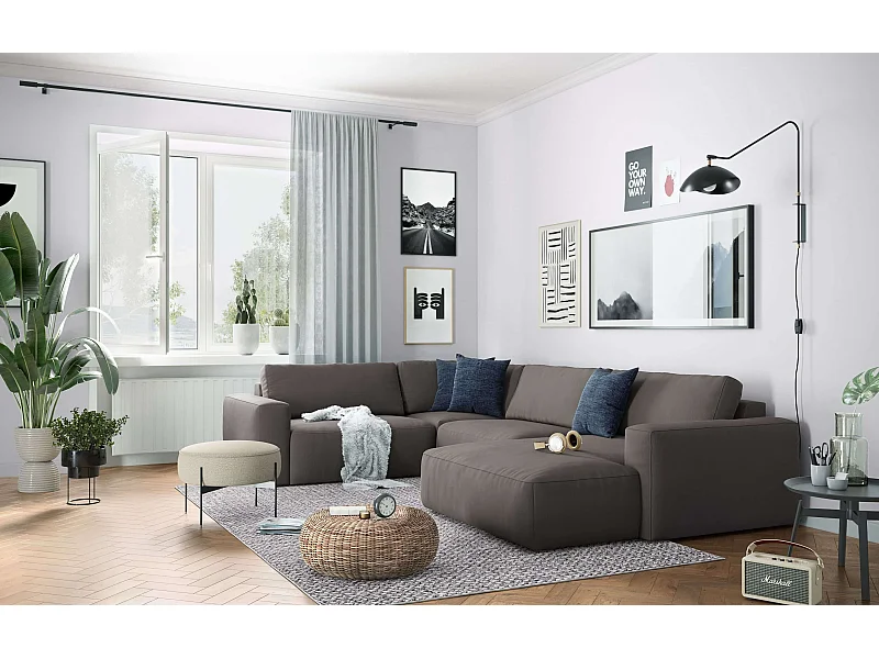 MYHOMELANDO Lasso Wohnlandschaft – U-Form, Campsbay Stoff