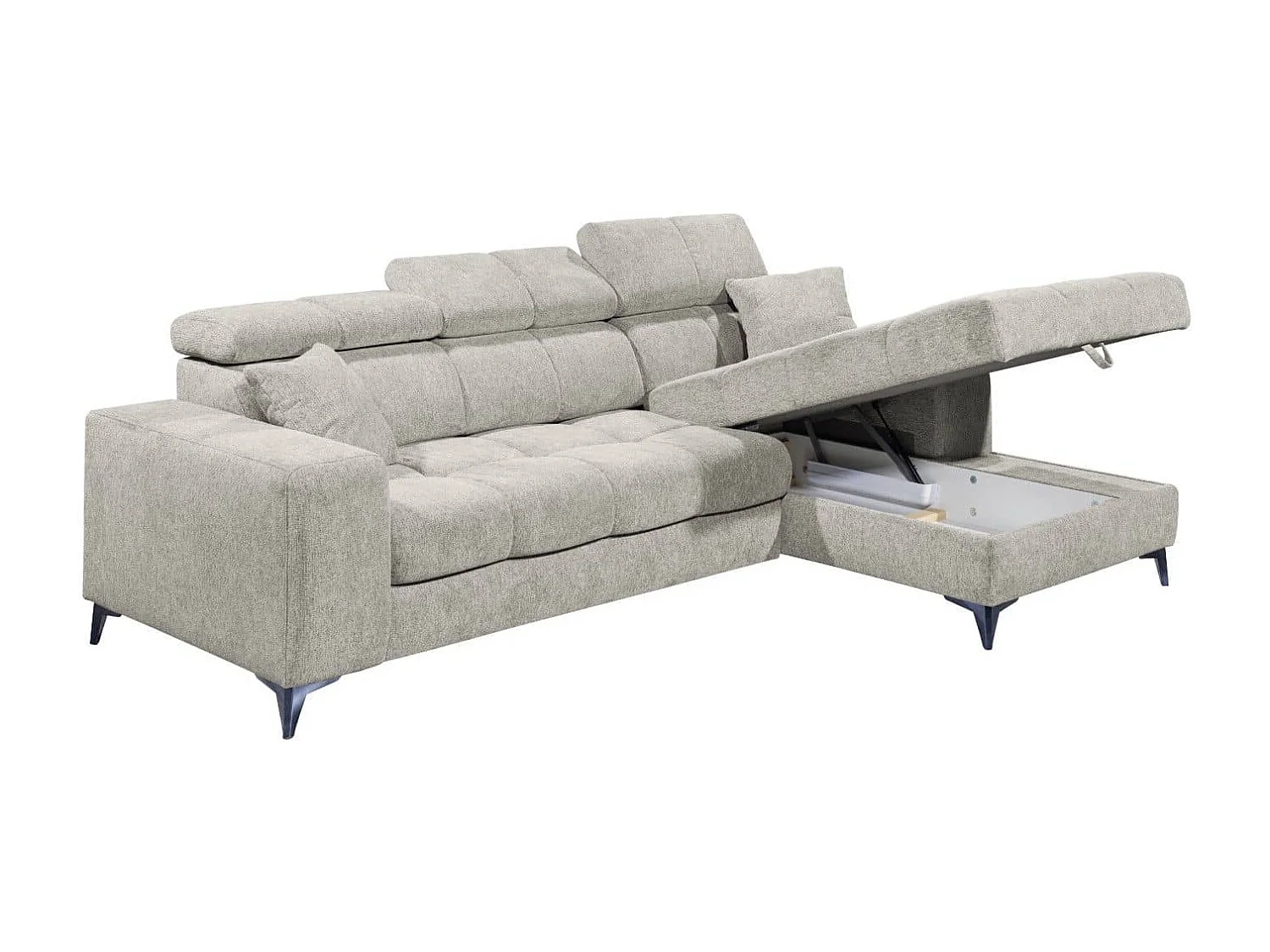 MYHOMELANDO hoekbank Sydney – L-vorm met elektrische zitverstelling en opbergruimte