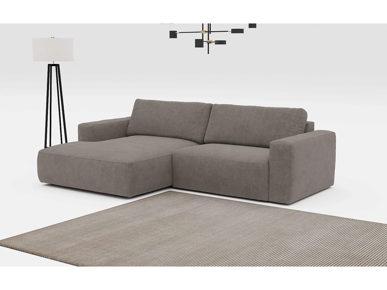 MYHOMELANDO hoekbank Lasso – L-vorm met waterafstotende stof, 3-zits