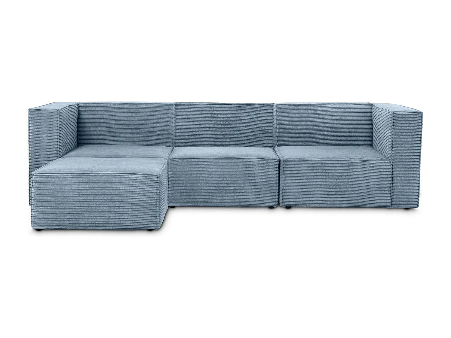 Sofa 3 plazas Chaiselongue tapizado pana azúl cornish