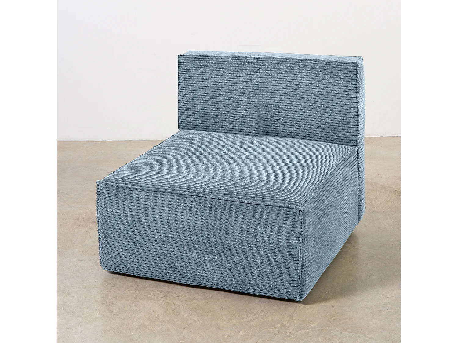 Sofa 3 plazas Chaiselongue tapizado pana azúl cornish