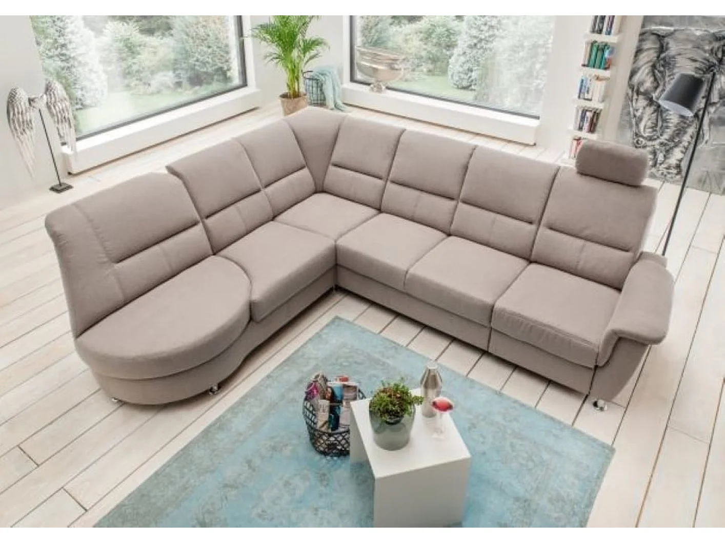 MYHOMELANDO Paris II hoekbank – L-vorm met elektrische relaxfunctie en draaifauteuil